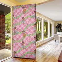 Lokelani Pink Palaka Hula Girls Seamless Hawaii Aloha Door Cover - Polynesian Pride