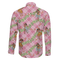 Lokelani Pink Palaka Hula Girls Seamless Hawaii Aloha Family Matching Summer Maxi Dress and Hawaiian Shirt - Polynesian Pride