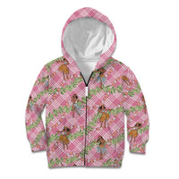 Lokelani Pink Palaka Hula Girls Seamless Hawaii Aloha Kid Hoodie - Polynesian Pride