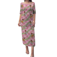 Lokelani Pink Palaka Hula Girls Seamless Hawaii Aloha Puletasi LT7 Long Dress Pink - Polynesian Pride