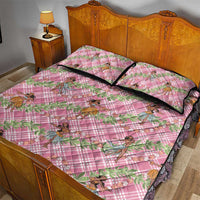 Lokelani Pink Palaka Hula Girls Seamless Hawaii Aloha Quilt Bed Set - Polynesian Pride