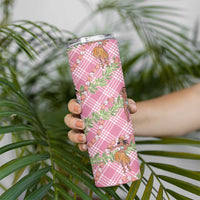 Lokelani Pink Palaka Hula Girls Seamless Hawaii Aloha Skinny Tumbler - Polynesian Pride