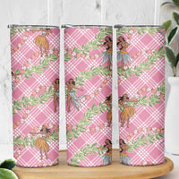 Lokelani Pink Palaka Hula Girls Seamless Hawaii Aloha Skinny Tumbler - Polynesian Pride