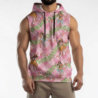 Lokelani Pink Palaka Hula Girls Seamless Hawaii Aloha Sleeveless Hoodie - Polynesian Pride