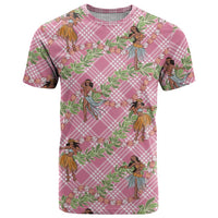 Lokelani Pink Palaka Hula Girls Seamless Hawaii Aloha T Shirt LT7 Pink - Polynesian Pride