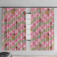 Lokelani Pink Palaka Hula Girls Seamless Hawaii Aloha Window Curtain - Polynesian Pride