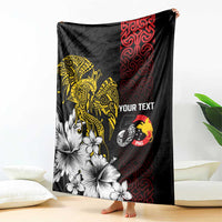 Personalized Papua New Guinea 50th Independence Anniversary Blanket Oro Tapa Mix Plumeria LT7 - Polynesian Pride