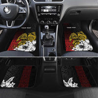 Personalized Papua New Guinea 50th Independence Anniversary Car Mats Oro Tapa Mix Plumeria LT7 Set 4pcs Black - Polynesian Pride