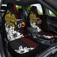 Personalized Papua New Guinea 50th Independence Anniversary Car Seat Cover Oro Tapa Mix Plumeria