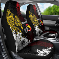 Personalized Papua New Guinea 50th Independence Anniversary Car Seat Cover Oro Tapa Mix Plumeria
