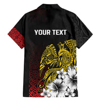 Personalized Papua New Guinea 50th Independence Anniversary Family Matching Short Sleeve Bodycon Dress and Hawaiian Shirt Oro Tapa Mix Plumeria