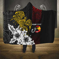 Personalized Papua New Guinea 50th Independence Anniversary Hooded Blanket Oro Tapa Mix Plumeria LT7 - Polynesian Pride
