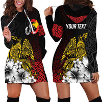 Personalized Papua New Guinea 50th Independence Anniversary Hoodie Dress Oro Tapa Mix Plumeria