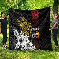 Personalized Papua New Guinea 50th Independence Anniversary Quilt Oro Tapa Mix Plumeria
