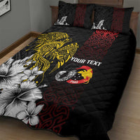 Personalized Papua New Guinea 50th Independence Anniversary Quilt Bed Set Oro Tapa Mix Plumeria LT7 - Polynesian Pride