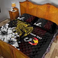 Personalized Papua New Guinea 50th Independence Anniversary Quilt Bed Set Oro Tapa Mix Plumeria LT7 - Polynesian Pride