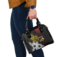 Personalized Papua New Guinea 50th Independence Anniversary Shoulder Handbag Oro Tapa Mix Plumeria
