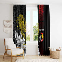 Personalized Papua New Guinea 50th Independence Anniversary Window Curtain Oro Tapa Mix Plumeria LT7 - Polynesian Pride