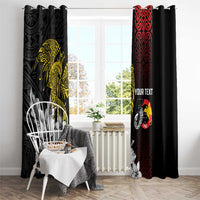Personalized Papua New Guinea 50th Independence Anniversary Window Curtain Oro Tapa Mix Plumeria LT7 - Polynesian Pride