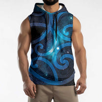 New Zealand Maori Matariki Sleeveless Hoodie Galaxy Kowhaiwhai