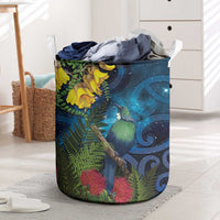 Tui Bird New Zealand Starry Sky Laundry Basket Maori Koru LT7 Galaxy - Polynesian Pride