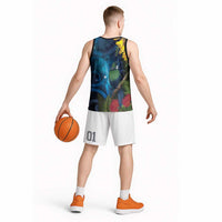 Tui Bird New Zealand Starry Sky Basketball Jersey Maori Koru LT7 - Polynesian Pride