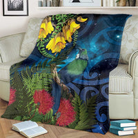 Tui Bird New Zealand Starry Sky Blanket Maori Koru LT7 - Polynesian Pride