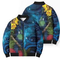 Tui Bird New Zealand Starry Sky Bomber Puffer Jacket Maori Koru LT7 - Polynesian Pride