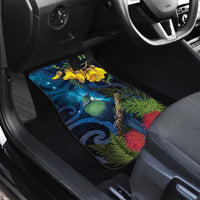 Tui Bird New Zealand Starry Sky Car Mats Maori Koru LT7 - Polynesian Pride