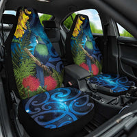 Tui Bird New Zealand Starry Sky Car Seat Cover Maori Koru LT7 One Size Galaxy - Polynesian Pride