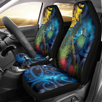 Tui Bird New Zealand Starry Sky Car Seat Cover Maori Koru LT7 - Polynesian Pride