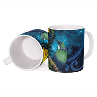 Tui Bird New Zealand Starry Sky Ceramic Mug Maori Koru LT7 - Polynesian Pride