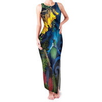 Tui Bird New Zealand Starry Sky Family Matching Tank Maxi Dress and Hawaiian Shirt Maori Koru