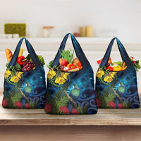 Tui Bird New Zealand Starry Sky Grocery Bag Maori Koru LT7 3-pack One Size Galaxy - Polynesian Pride