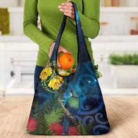 Tui Bird New Zealand Starry Sky Grocery Bag Maori Koru LT7 - Polynesian Pride