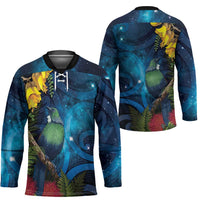 Tui Bird New Zealand Starry Sky Hockey Jersey Maori Koru LT7 - Polynesian Pride