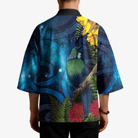 Tui Bird New Zealand Starry Sky Kimono Maori Koru LT7 - Polynesian Pride