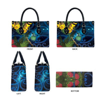 Tui Bird New Zealand Starry Sky Leather Bag Maori Koru LT7 - Polynesian Pride