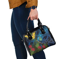 Tui Bird New Zealand Starry Sky Shoulder Handbag Maori Koru LT7 - Polynesian Pride