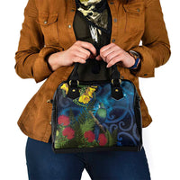 Tui Bird New Zealand Starry Sky Shoulder Handbag Maori Koru LT7 - Polynesian Pride