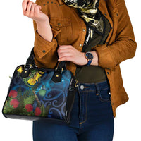Tui Bird New Zealand Starry Sky Shoulder Handbag Maori Koru LT7 - Polynesian Pride