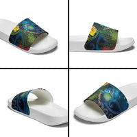 Tui Bird New Zealand Starry Sky Slide Sandals Maori Koru LT7 - Polynesian Pride