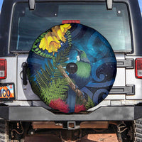 Tui Bird New Zealand Starry Sky Spare Tire Cover Maori Koru LT7 Galaxy - Polynesian Pride