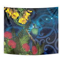 Tui Bird New Zealand Starry Sky Tapestry Maori Koru LT7 - Polynesian Pride
