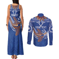 Yokwe Marshall Islands Personalized Couples Matching Tank Maxi Dress and Long Sleeve Button Shirt Jemenei Day - Seashell Necklace