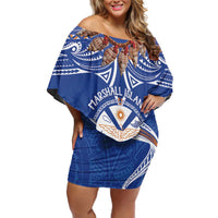 Yokwe Marshall Islands Personalized Family Matching Off Shoulder Short Dress and Hawaiian Shirt Jemenei Day - Seashell Necklace