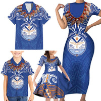 Yokwe Marshall Islands Personalized Family Matching Short Sleeve Bodycon Dress and Hawaiian Shirt Jemenei Day - Seashell Necklace