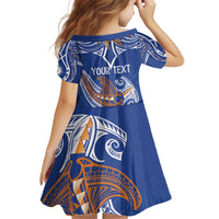 Yokwe Marshall Islands Personalized Kid Short Sleeve Dress Jemenei Day - Seashell Necklace