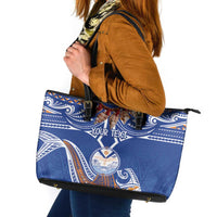 Yokwe Marshall Islands Personalized Leather Tote Bag Jemenei Day - Seashell Necklace