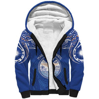 Yokwe Marshall Islands Personalized Sherpa Hoodie Jemenei Day - Seashell Necklace LT7 Unisex Blue - Polynesian Pride
